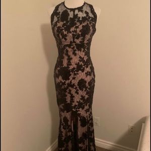 Black Lace and Nude Gown, Prom or Ball Gown